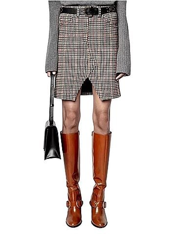 Zadig & Voltaire Jeu Car Plaid Mini Wool Skirt (view 1)