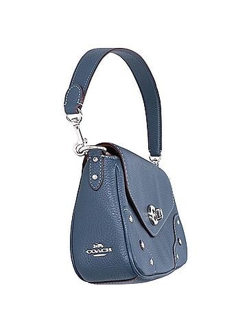 Coach COACH CE634 MILLIE Pebble Leather Turnlock Flap Shoulder Bag DENIM Women's (view 2)