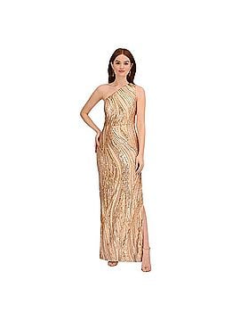 Adrianna Papell Champagne Gold Sequin Dress Cocktail Dress (view 1)