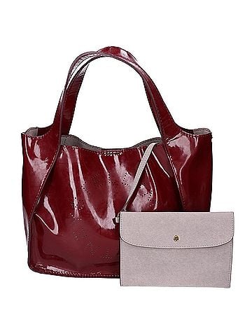 Stella McCartney STELLA McCARTNEY 513860 W8405 Perforated Logo 2-Way Tote Bag, Bordeaux, Women's (view 1)
