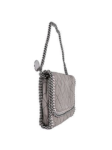 Stella McCartney Stella McCartney quilted chain shoulder bag, gray, for women. (view 2)