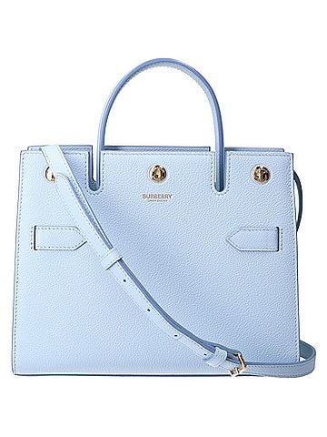 Burberry BURBERRY Baby Title Small 2-Way Leather Tote Bag/Shoulder Bag - Sky Blue (Women's) (view 1)