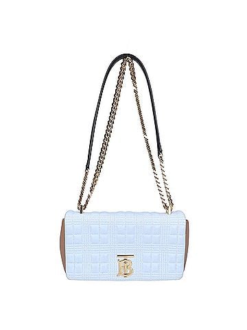 Burberry BURBERRY Laura TB Logo Flap Chain Shoulder Bag, Light Blue/Beige, Women's (view 1)