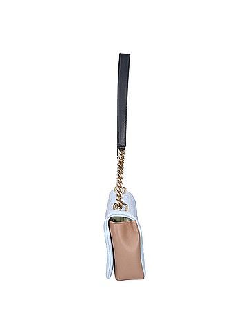 Burberry BURBERRY Laura TB Logo Flap Chain Shoulder Bag, Light Blue/Beige, Women's (view 2)