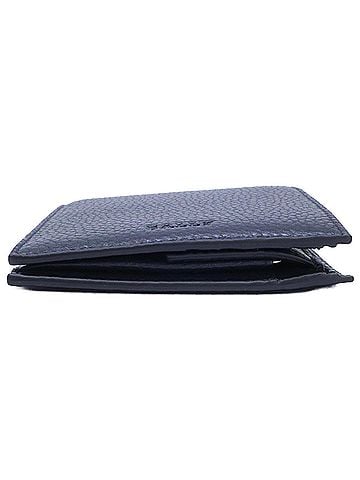 Bally BALLY MYIE Embossed Logo Grain Calf Bi-fold Compact Wallet (with coin purse) Dark Navy Men's (view 2)