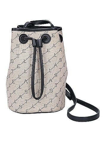 Stella McCartney STELLA McCARTNEY 557917 W8437 Monogram Canvas Eco-Leather Bucket Shoulder Bag Beige Black Women's (view 1)