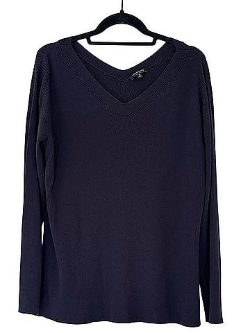 Lafayette 148 New York Ribbed V Neck Sweater Pullover Sweater (view 1)