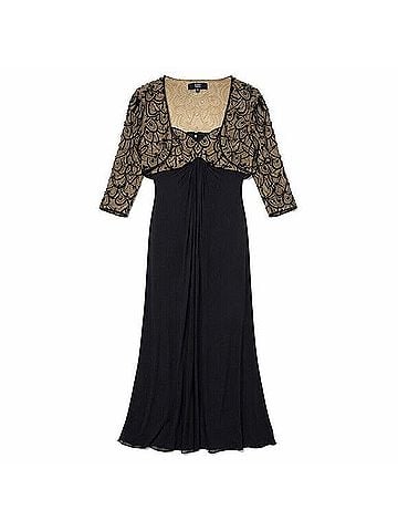 Tadashi Shoji Beaded Lace &amp; Silk Chiffon Evening Set Cocktail Dress (view 1)