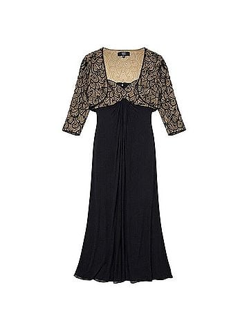 Tadashi Shoji Beaded Lace &amp; Silk Chiffon Evening Set Cocktail Dress (view 2)