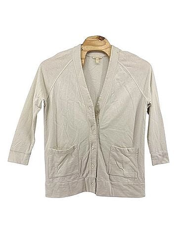 Eileen Fisher Garmet-Dyed Terry Button Front Long Cardigan Cardigan (view 2)