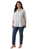 Woman Within 100% Cotton Stripes Button-Down Shirt Size L - photo 5