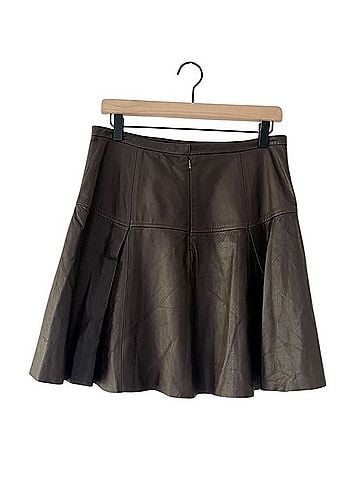 Halston Heritage Pleated Leather Skirt (view 2)
