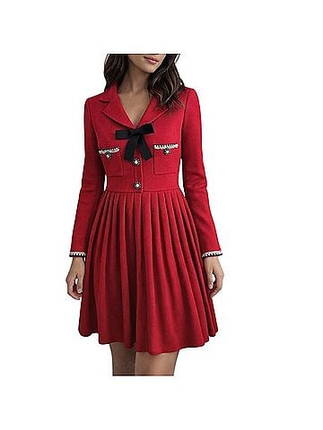 Self-Portrait Knit Bow Mini Dress Cocktail Dress (view 1)