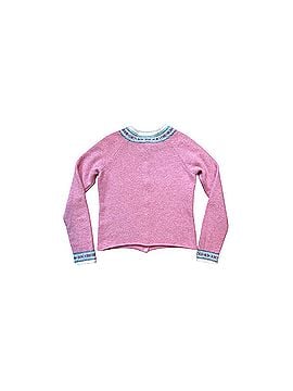 Garnet Hill Lambswool Fair Isle Details Pink Cardigan (view 2)