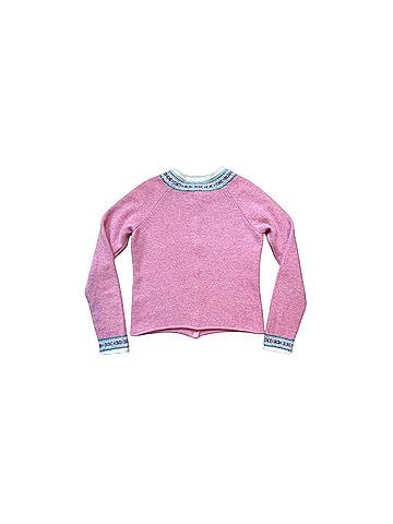Garnet Hill Lambswool Fair Isle Details Pink Cardigan (view 2)