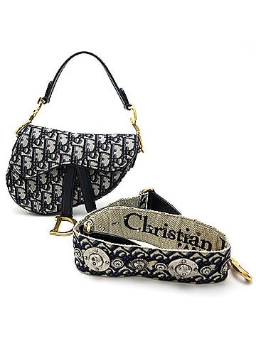 Christian Dior Christian Dior Mini Saddle Bag, Women's Handbag, Canvas Oblique (view 1)