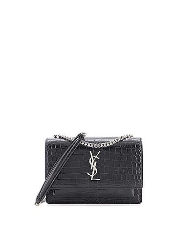 Saint Laurent Sunset Chain Wallet Crocodile Embossed Leather (view 1)