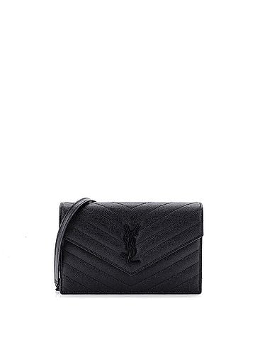 Saint Laurent Classic Monogram Wallet on Chain Matelasse Chevron Leather Small (view 1)