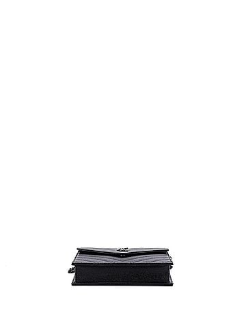 Saint Laurent Classic Monogram Wallet on Chain Matelasse Chevron Leather Small (view 2)