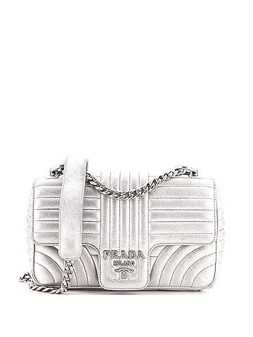 Prada Chain Flap Shoulder Bag Diagramme Quilted Leather Medium (view 1)