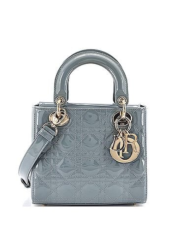 Christian Dior Lady Dior Bag Cannage Quilt Patent Small (view 1)