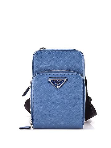 Prada Front Pocket Phone Holder Crossbody Bag Saffiano Leather (view 1)