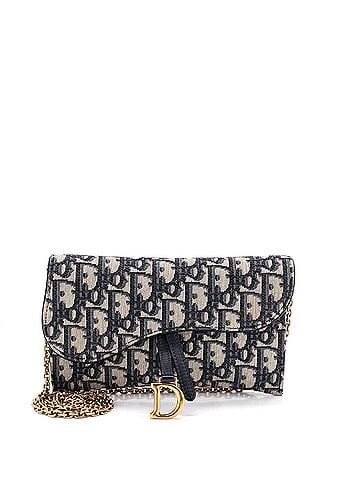 Christian Dior Saddle Chain Wallet Oblique Canvas (view 1)
