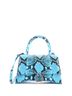 Balenciaga 100% Leather Blue Hourglass Top Handle Bag Python Embossed Leather Small One size - photo 1