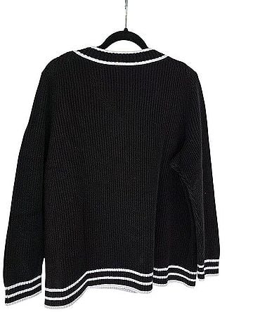 Talbots Tipped Shaker Stitch V Neck Sweater Pullover Sweater (view 2)