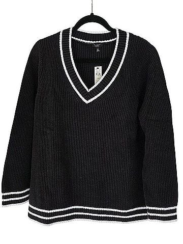 Talbots Tipped Shaker Stitch V Neck Sweater Pullover Sweater (view 1)