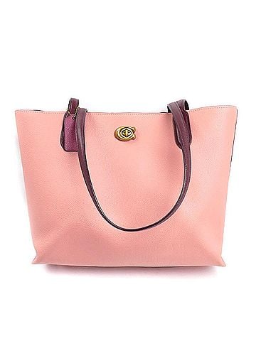 Coach COACH Willow Tote Colorblock Bag Pink Wine Red C0692 Women's (view 1)