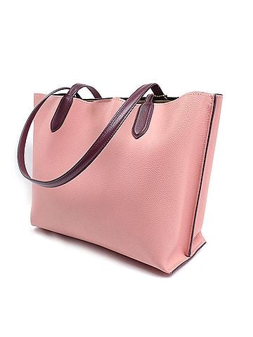 Coach COACH Willow Tote Colorblock Bag Pink Wine Red C0692 Women's (view 2)