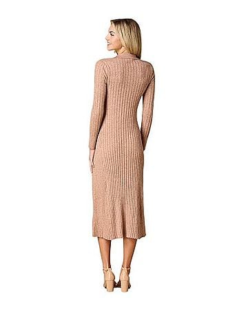 Lucky Brand V-Neck Wide-Rib Sweater Dress Casual Dress (view 2)