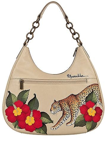 Anuschka Leopard Hibiscus Hobo (view 2)
