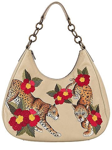 Anuschka Leopard Hibiscus Hobo (view 1)