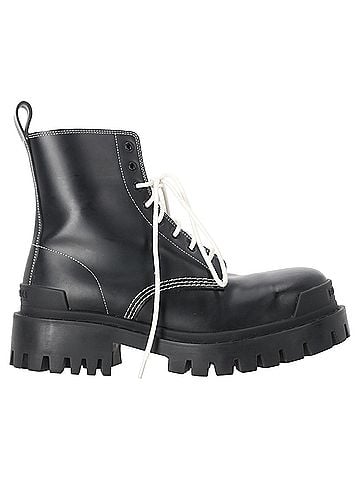 Balenciaga Balenciaga Stivaletti Strike Lace Up Boots in Black Leather (view 1)