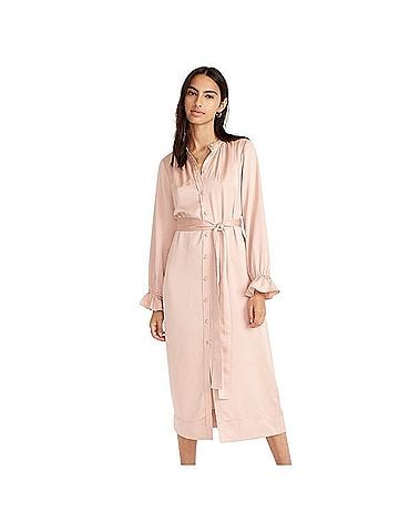 J.Crew Drapey shirtdress in satin-back crepe Casual Dress (view 1)