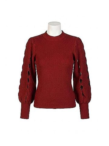 Love Token Ophelia Cut Sleeve Sweater in Wine (view 1)