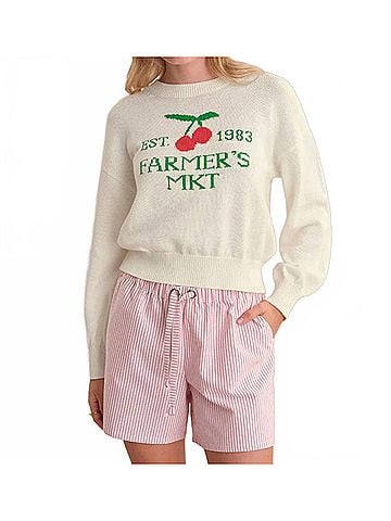 525 America Clover Market Graphic Cotton Sweater in Chalk (view 2)