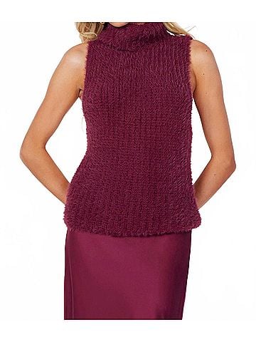 Bishop + Young Colette Sleeveless Turtleneck Top in Scarlett (view 2)