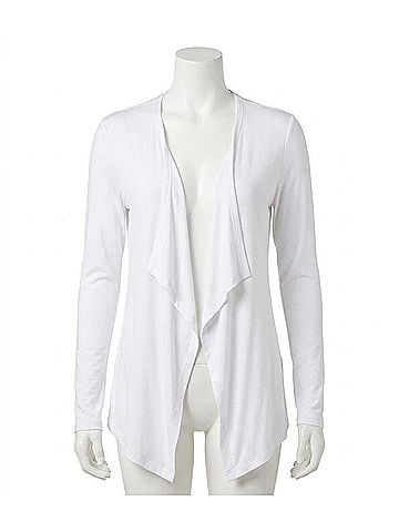 Karen Kane Poppy Open-Front Cardigan in Off White (view 1)