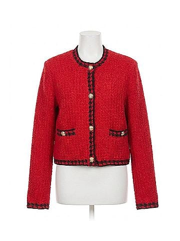John & Jenn Benedict Cardigan Top in Preppy Crimson (view 1)
