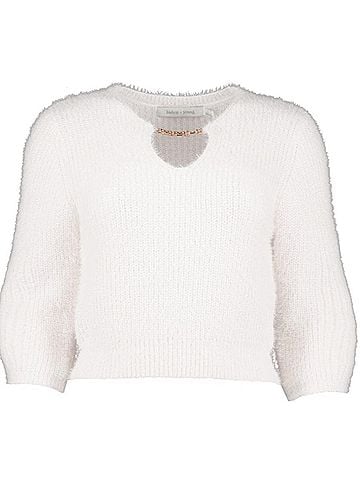Bishop + Young Women's Anise Cutout Sweater in White (view 2)