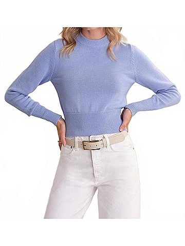 525 America Adeline Cotton Sweater in Blue Heron (view 2)