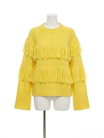 Essentiel Antwerp Johns Pull Over With Fringe in Dusty Sunshine (view 1)