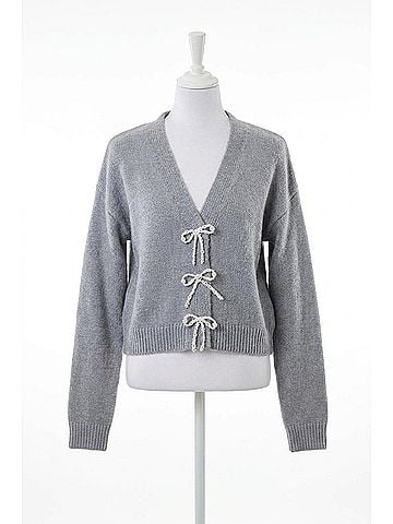 Design History Sara Bow Sweater in Silver (view 1)