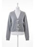 Design History Solid Silver Sara Bow Sweater in Silver Size S - photo 1