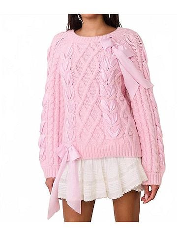 LoveShackFancy Kloss Pullover in Ballet Slipper (view 2)