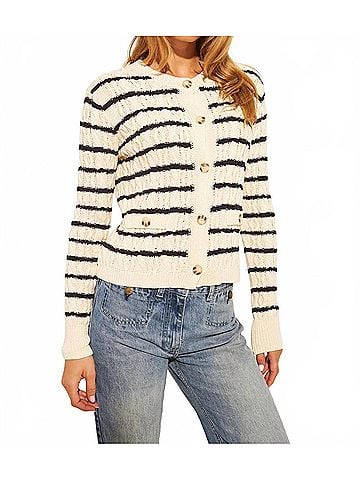 John & Jenn Lyam Cardigan in Nautical Stripe (view 2)
