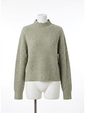 Gentle Fawn Pointelle Knit Sweater in Sage (view 1)